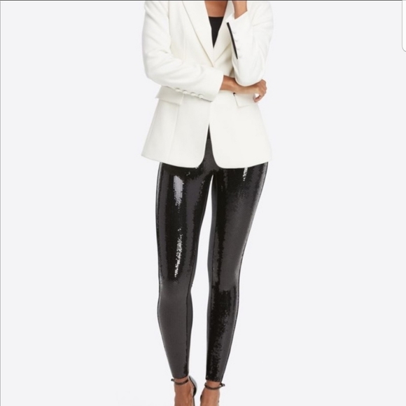 SPANX Pants - 🖤 Spanx Faux Leather Sequin Leggings 🖤